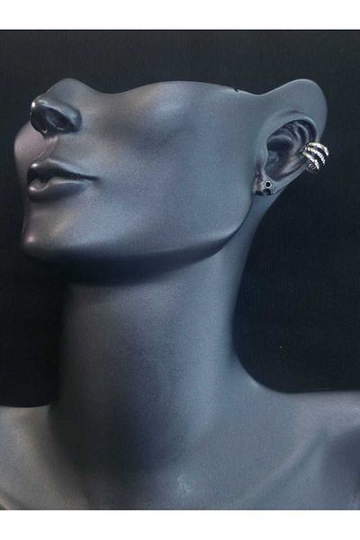 sarıyer silver Triple Model Special Craftsmanship Compression Cartilage Earrings Steel Earcuff Cartilage Earrings