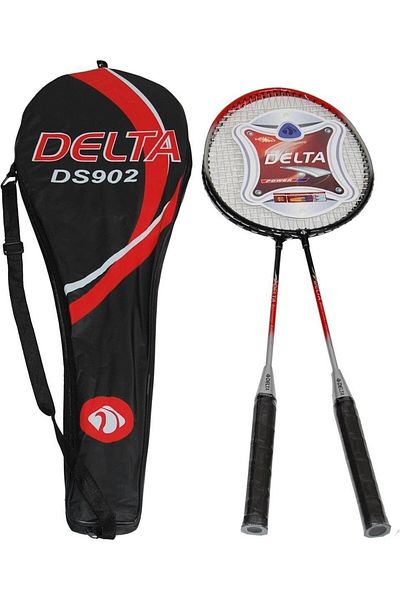 Delta 2 Pcs Badminton Racket with 6 Pcs Badminton Balls and Deluxe Badminton Bag Set for Couples