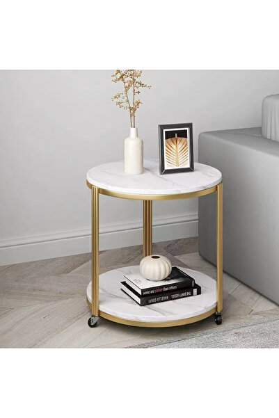 Generic Nordic Light Luxury Marble Living Room Simple Modern Creative Storage Small Round Table Single Layer