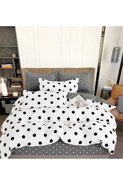 CHIRASO FINE Cotton Bedding Set, ELASTIC Sheet 180x200+25cm, Duvet Cover 200x230cm 4 Pillowcases