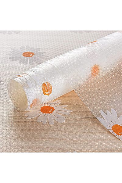 Blue Home New Daisy Pattern Drawer Liner Oil Dust and Moisture Proof for Kitchen Cabinet and Wardrobe 45 X10Mt