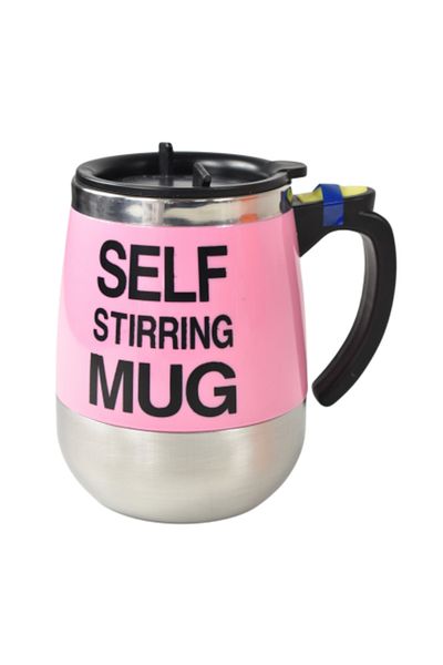 AEIDEN Cana Termica Self Stirring Mug, 400 ml, cu Amestecare Automata, Inox, Cu Capac si Maner Ergonomic