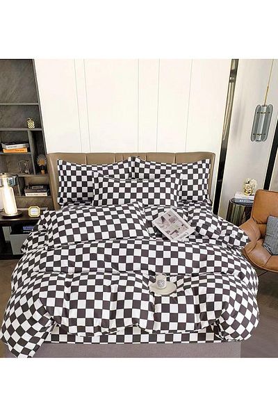 CHIRASO FINE Cotton Bedding Set, ELASTIC Sheet 180x200+25cm, Duvet Cover 200x230cm 4 Pillowcases