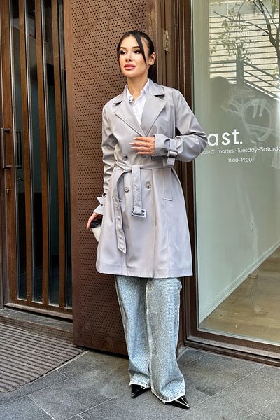 moda armanc Women's Belted Trench Coat - 9271