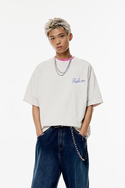 Pull & Bear تي شيرت مدرسة شارع STWD