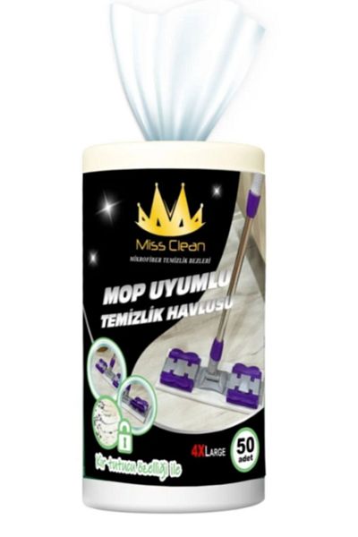 sevgiliatolyemm mutluluk getirmesi dileğiyle (50 Pcs) 4 XL Size Latched Mop Compatible Boxed Floor Cleaning Cloth, Wet Wipes Lily Scented