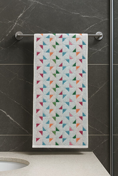 Özdilek Premium Geometric Patterned 3-Piece Hand-Face Towel