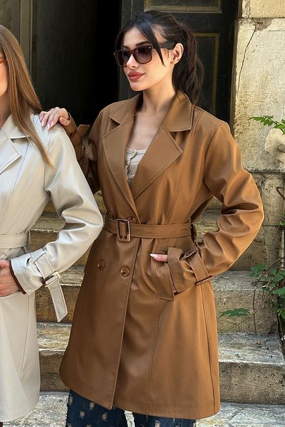 moda armanc Women's Belted Trench Coat - 9271
