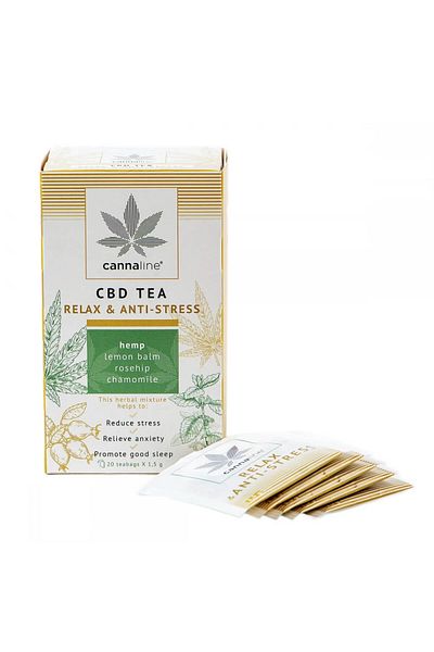 Cannaline Ceai CBD CANABIDIOL Relaxant și Antistres Vegan x20