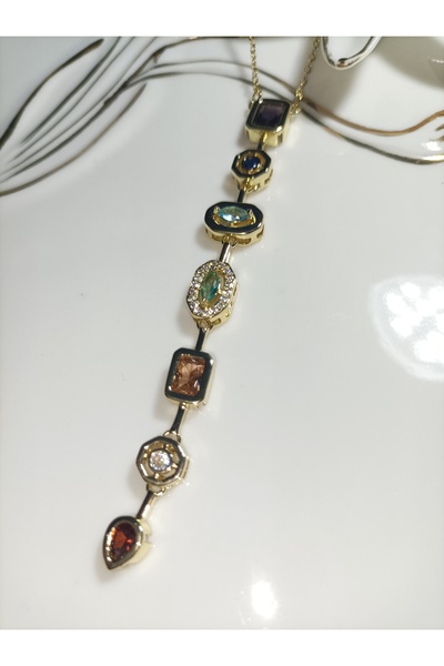 Redhead Renkli Taşlı Çelik Çakra Şans Kolye