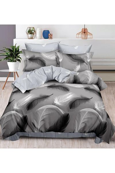 CHIRASO FINE Cotton Bedding Set, ELASTIC Sheet 180x200+25cm, Duvet Cover 200x230cm 4 Pillowcases