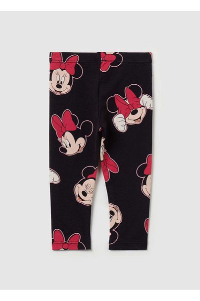 Ovs Stretch Cotton Leggings With Minnie Mouse Print