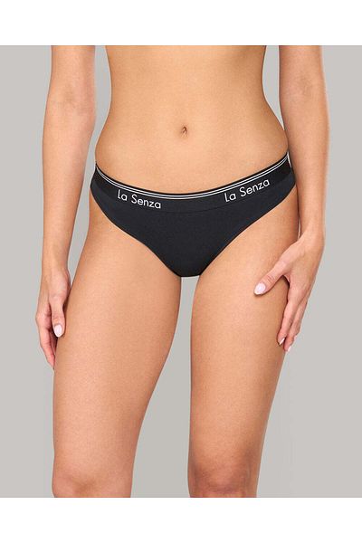La senza Logo Stripe White Dyable Rx Thong