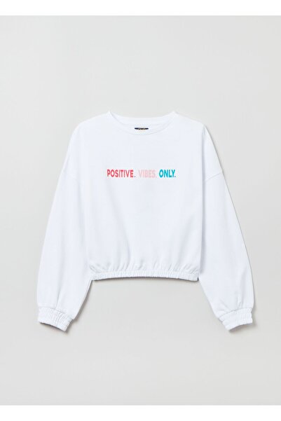 Ovs سويت شيرت قطني مع حروف مطبوعة