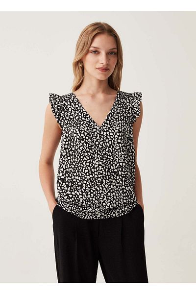 Ovs Blouse With Patterned Flounce