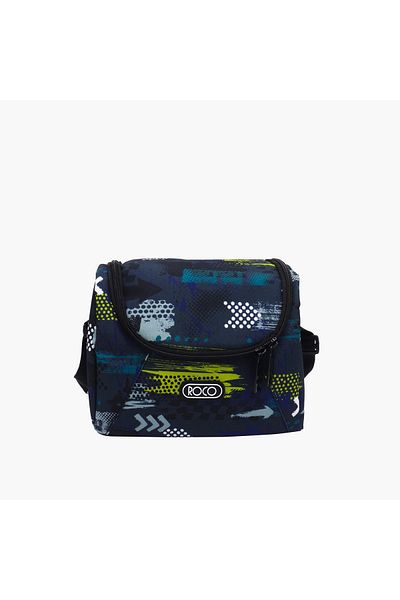 Roco Printed Lunch Bag with Adjustable Strap and Zip Closure