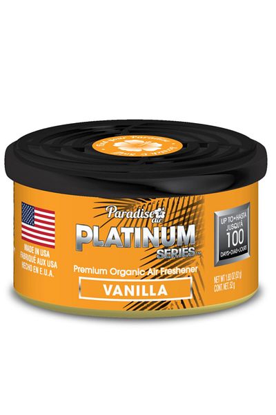 Paradise Platinum Series Vanilla Fragrance Organic Elegant Air Freshener Can 52 g