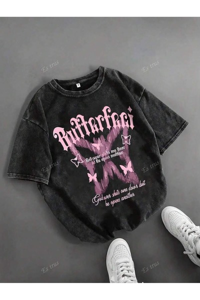 LAYORA Γυναικείο καλοκαιρινό μπλουζάκι με ροζ γράμματα, χαριτωμένο