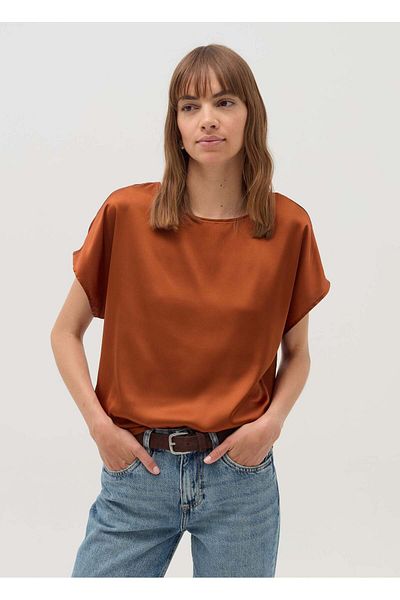 Ovs Satin Blouse With Kimono Sleeves