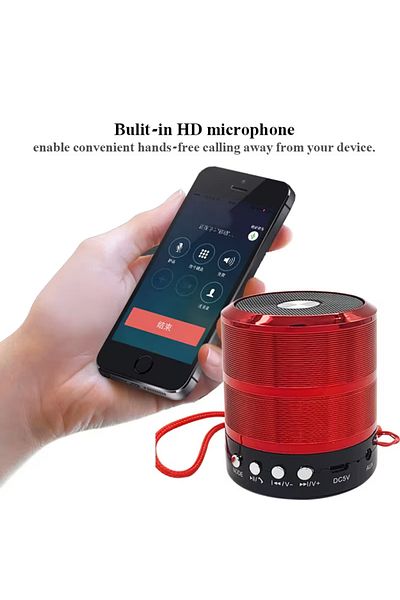 MOAWAVE Portable mini speaker, Metal body, Bluetooth, Miscro-SD Card. Radio, Aux, Red MOAWAVE™
