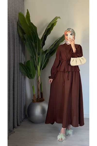 Molly Nelly Women's Muslin Summer Blouse Skirt Hijab Set