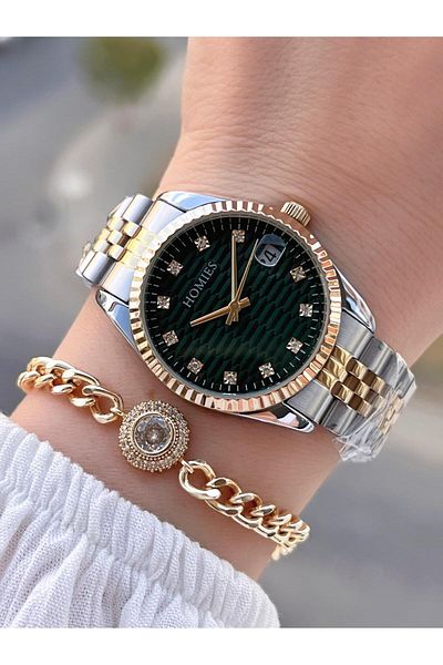 Homies Steel Cord 2 Years Warranty 30 Mt Water Resistant Women Wrist Watch+Bracelet Hm.23257.4