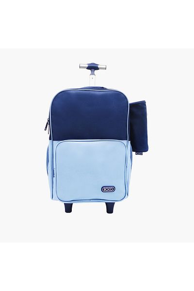 Roco Solid 15.6-inch Trolley Backpack with Retractable Handle and Pencil Pouch - 46x33x20 cms
