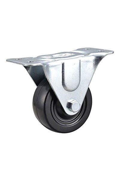 ACE Durable Heavy Duty Rigid Plate Mount Soft Rubber Caster with Brake 3 Inch