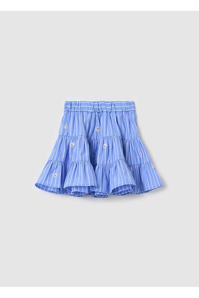Ovs Tiered Skirt With Stripe Pattern And Sequins