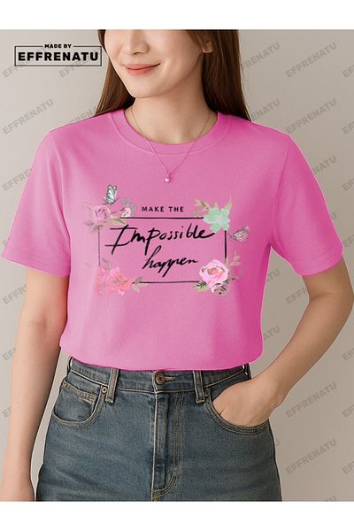EFFRENATU Plus Size Floral Print T-Shirt for Women, in Distinctive Colors
