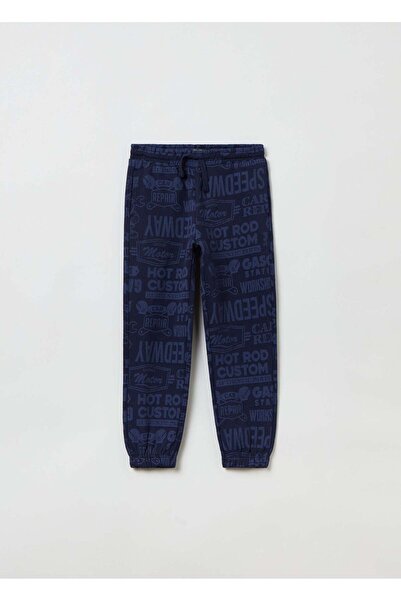 Ovs Kids Boy Fleece Joggers With Lettering Print
