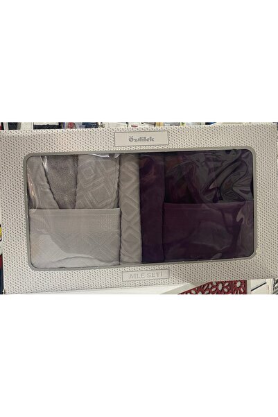 Özdilek Pastoral Velvet Family Set Grey-Swallow (6 Pcs)