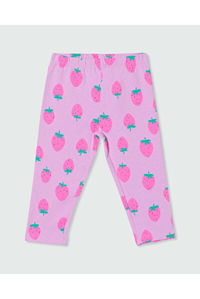 Ovs بنطال ضيق بطول ثلاثة أرباع من القطن المرن مع طباعة