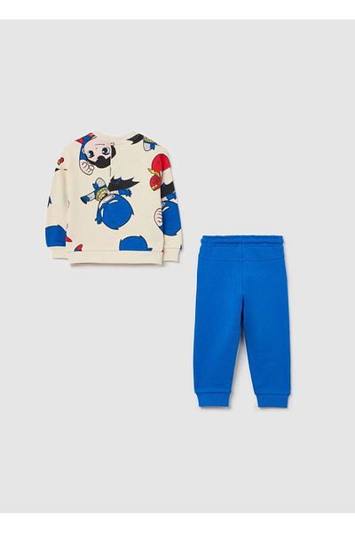 Ovs Cotton Jogging Set With Batman And Superman Print