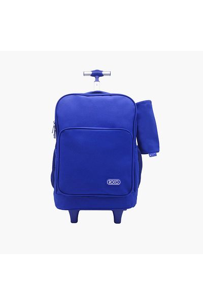 Roco Solid 15.6-inch Trolley Backpack with Retractable Handle and Pencil Pouch - 46x33x20 cms