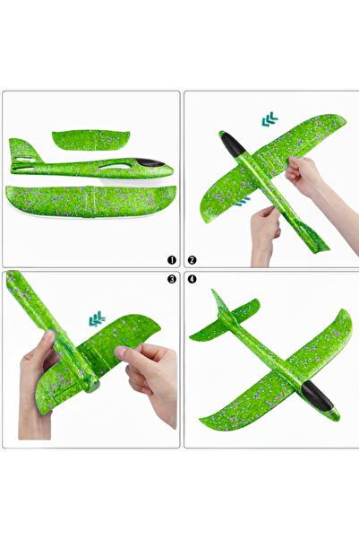 Genel Markalar 2'li Set Turuncu & Yeşil Çocuk Köpük Uçak Oyuncak Elle Atılan Eğlenceli ve Dayanıklı Uçan Oyuncak