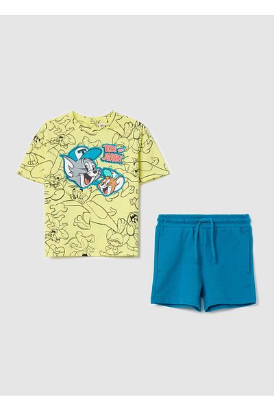 Ovs Cotton Jogging Set With Tom & Jerry Print