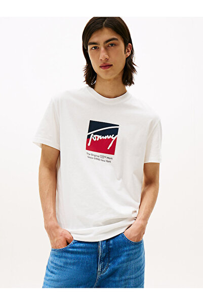 Tommy Hilfiger Erkek Beyaz S/S Tişört