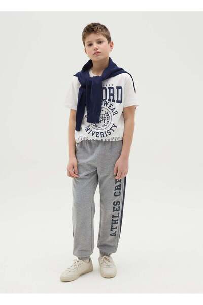 Ovs Joggers With Contrasting Bands And ''Champs Crew� Print