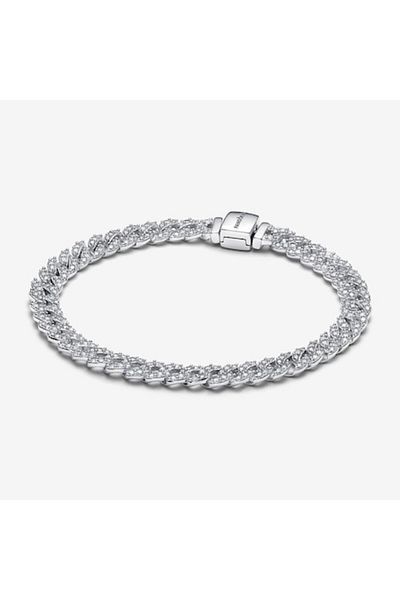 Pandora Bratara Pantora tip lantisor Pave Timeless Zirconiu, Argint 925 - 18cm