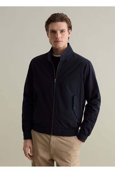 Ovs Full-Zip Bomber Jacket With High Neck