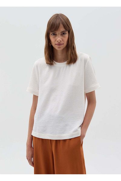Ovs Crinkle-Effect Blouse With Small Splits