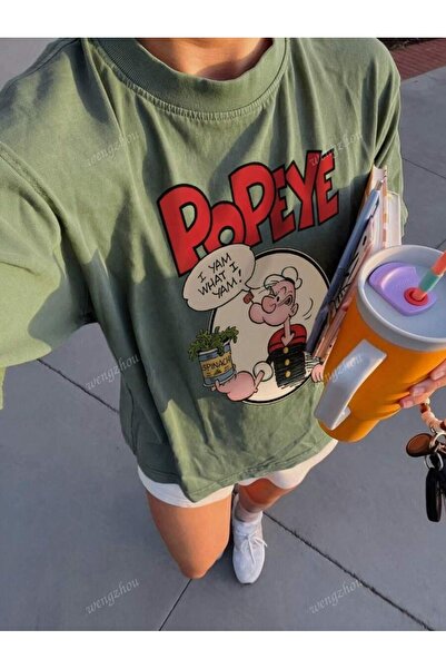 LAYORA Άνετο μπλουζάκι με κοντό μανίκι για γυναίκες με εκτύπωση γράμματος και εκτύπωση κινουμένων σχεδίων για τον Βασιλικό Πράγματος