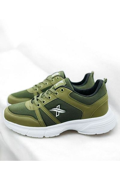 KANTEX Sneaker Sports Khaki White Shoes Comfortable Airy Flexible Quality Lace-Up Orthopedic Useful017