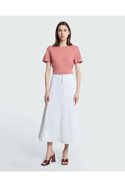 Ovs Off-White Denim Full Skirt
