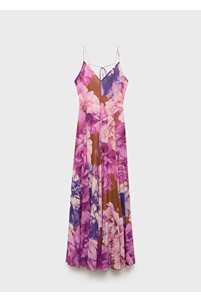 MANGO Woman Çiçekli flare elbise