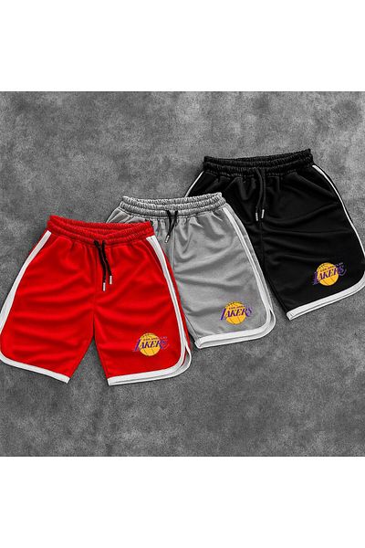 NEW TRENDY COLLECTİON New Season 3-Piece Printed Honeycomb Fabric Shorts Set Training Shorts Sports and Comfortable Daily Combination Unisex