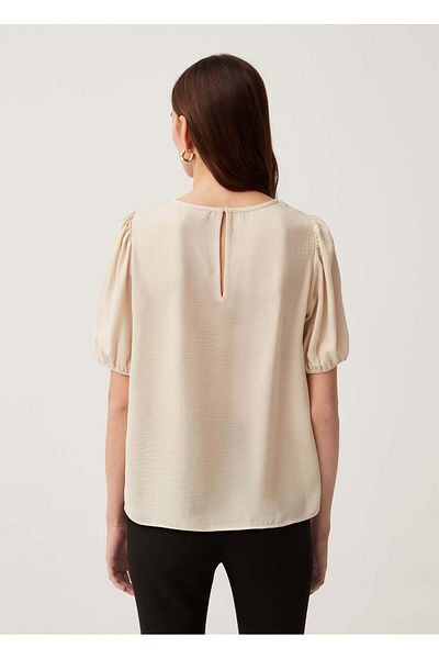 Ovs Crêpe Blouse With Puff Sleeves