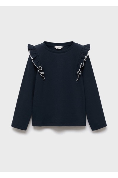 MANGO Baby Tricou cu volane din țesătură elastică