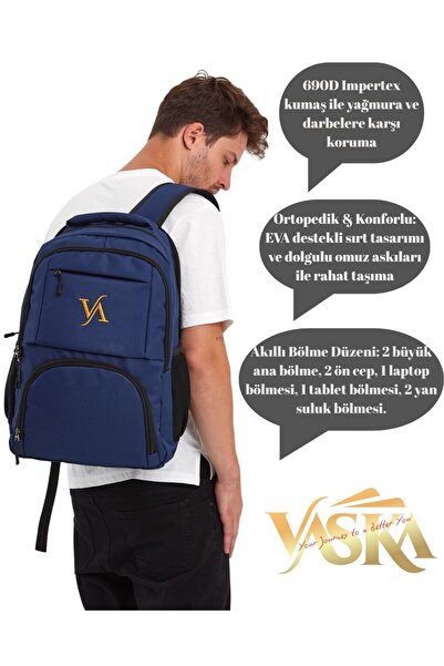 Vaska Propack Waterproof, Multi-Compartment School Bag Laptop & Travel Backpack Unisex